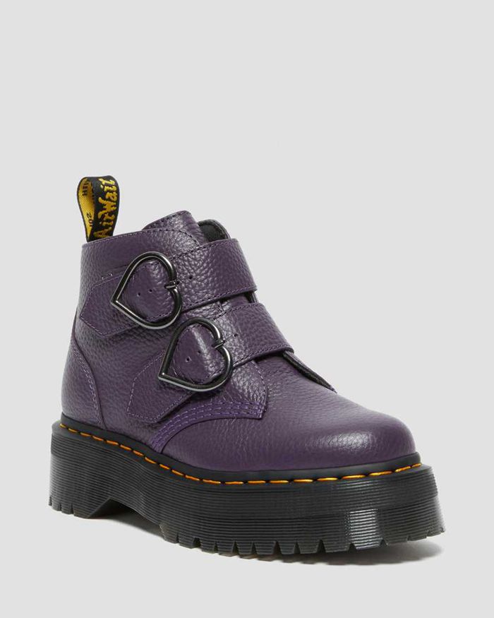 Dr Martens Vintersko Dame Lilla Devon Heart Læder Platform 3021LNUCF